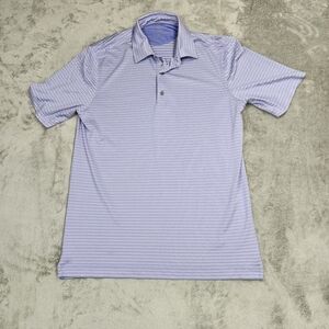 Bobby Jones Polo Shirt Mens med Blue White Striped X-H20 Performance Shortsleeve